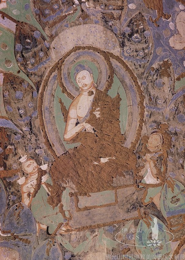 Kumtura Cave 63: Cakravartin Offering Lamps