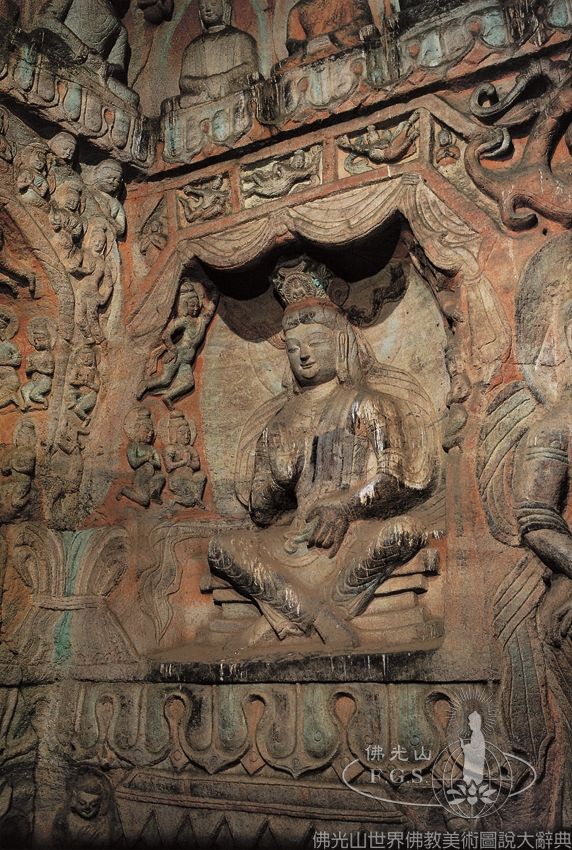 Yungang Grotto 7: Cross-Ankled Bodhisattvas