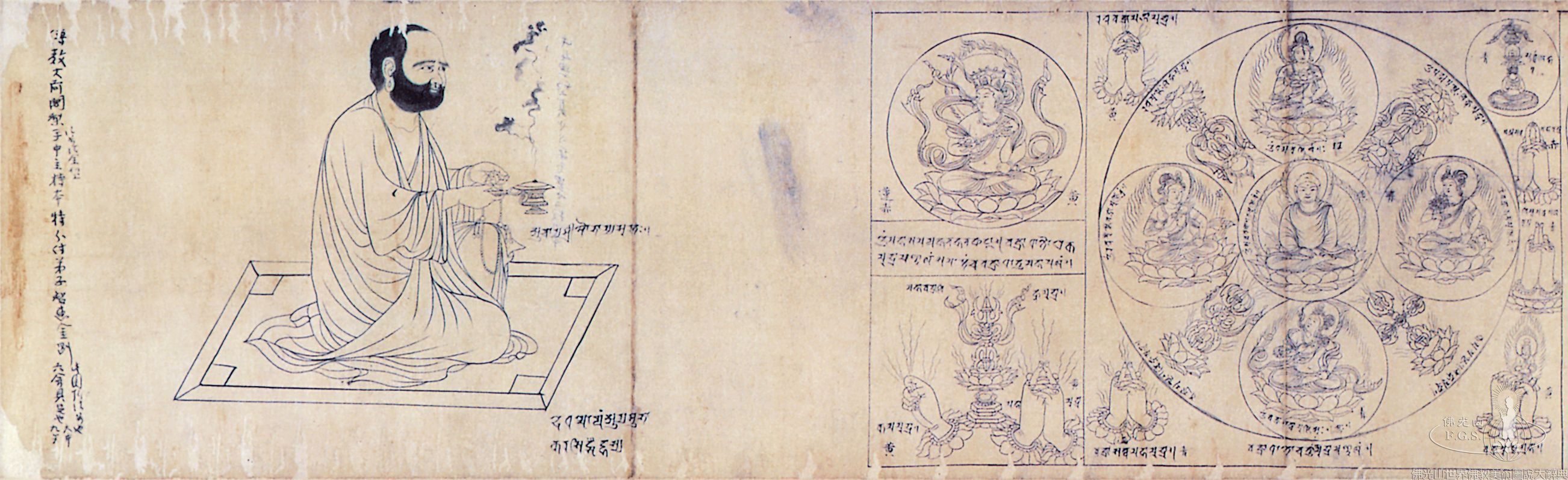 Illustrated Manuscript on the Meditation Methods of the Five Families