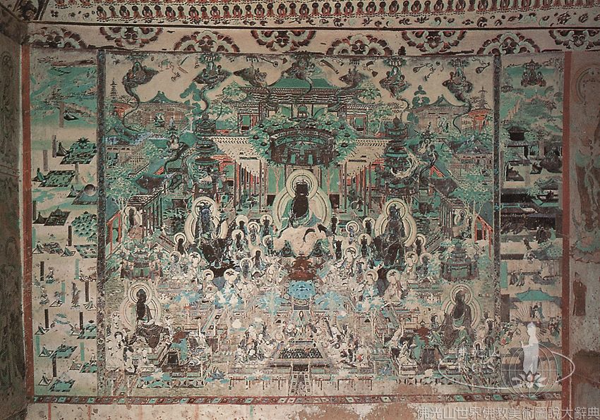 Mogao Cave 171: Illustration of the Amitayurdhyana Sutra - Ajatasatru