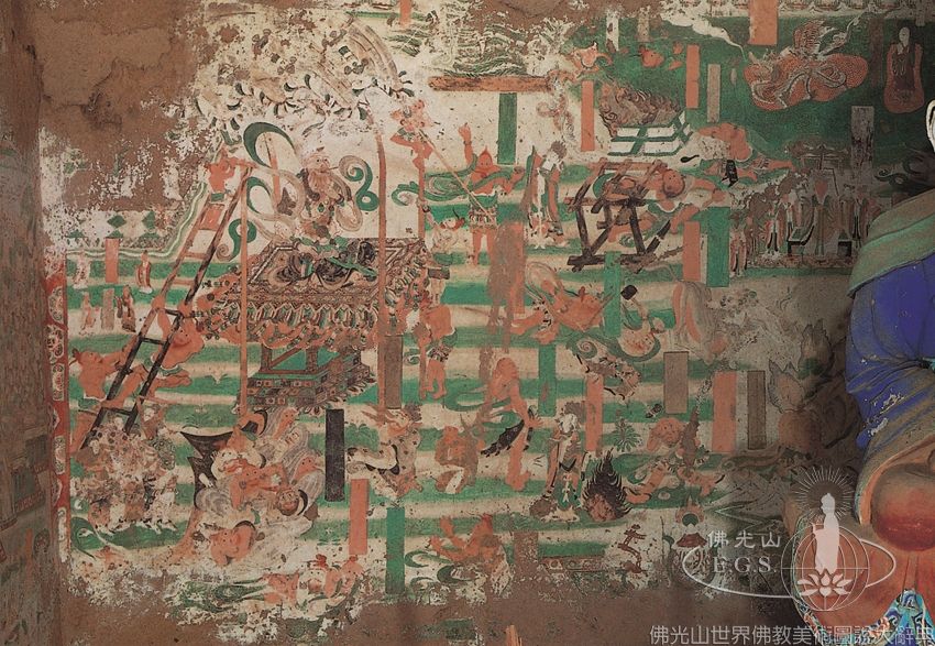Yulin Cave 16: Battle Between Sariputra and Raudraksa