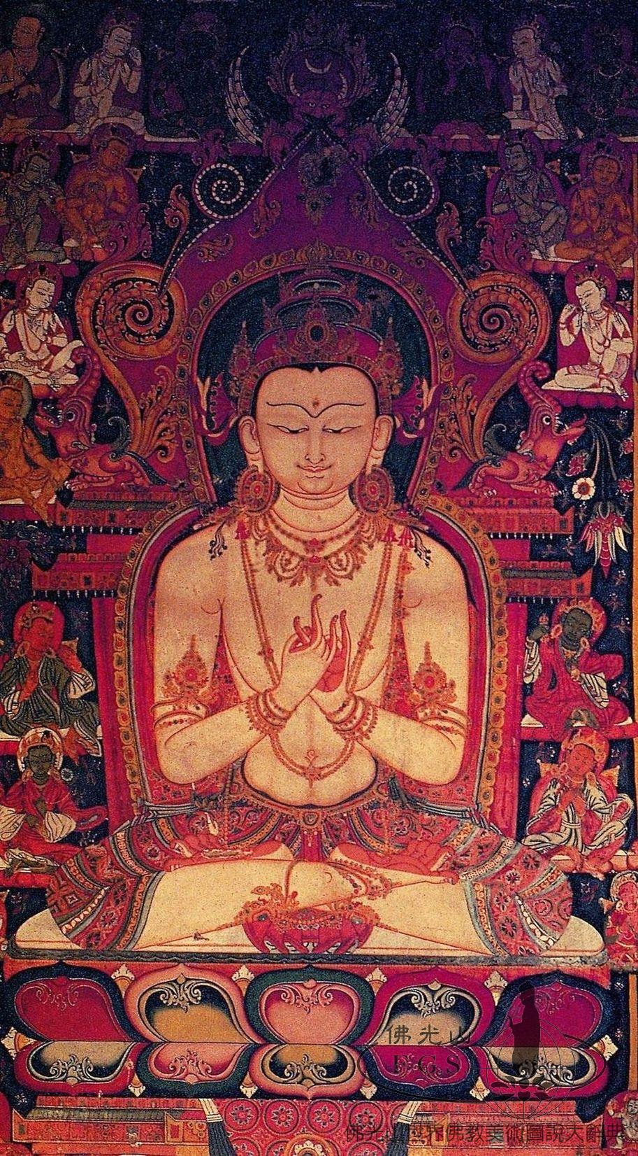 Shalu Monastery Central Hall Gosum Shrine: Five Dhyani Buddhas