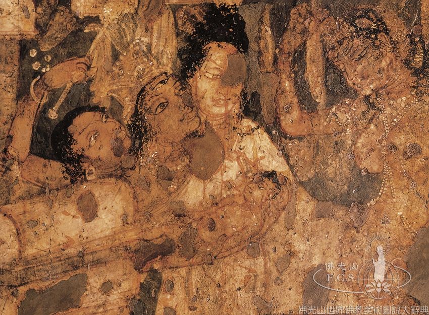 Ajanta Cave 2: Life of the Buddha - Birth of Prince Siddhartha