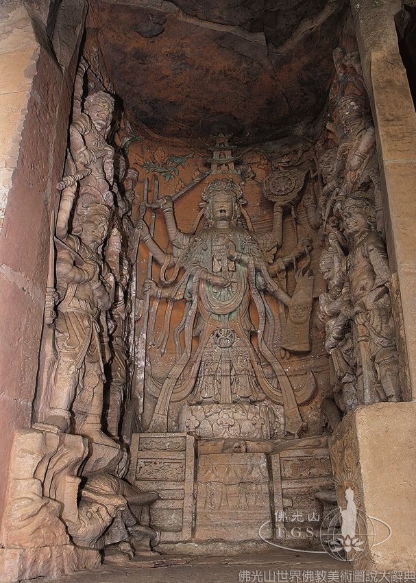 Dazu Rock Carvings Beishan Niche 130: Marici Niche