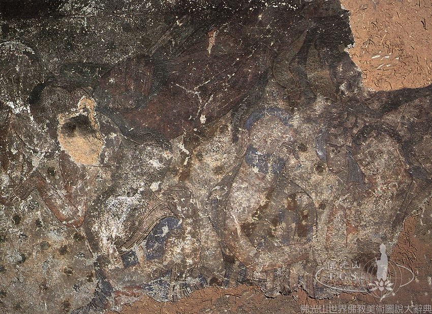 Kizil Cave 114: Life of the Buddha - Cremation and First Buddhist Council