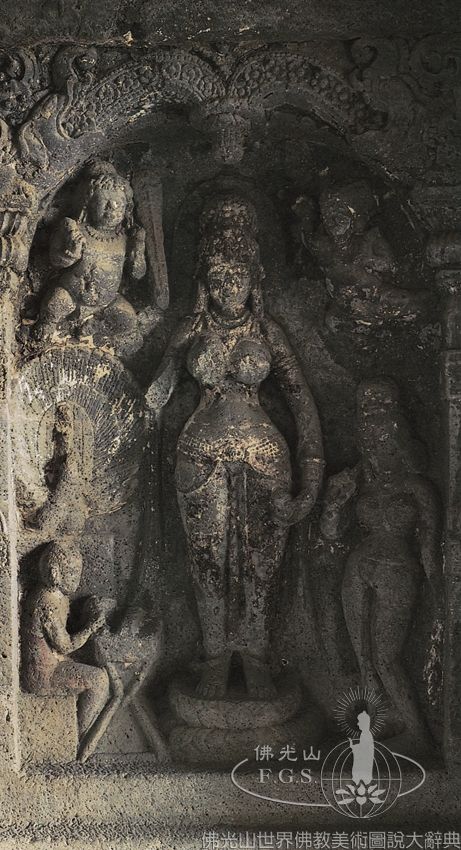 Ellora Cave 6: Bhrkuti and Mahamayuri