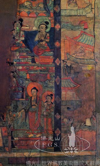 Mogao Cave 17: Illustration of the Amitayurdhyana Sutra