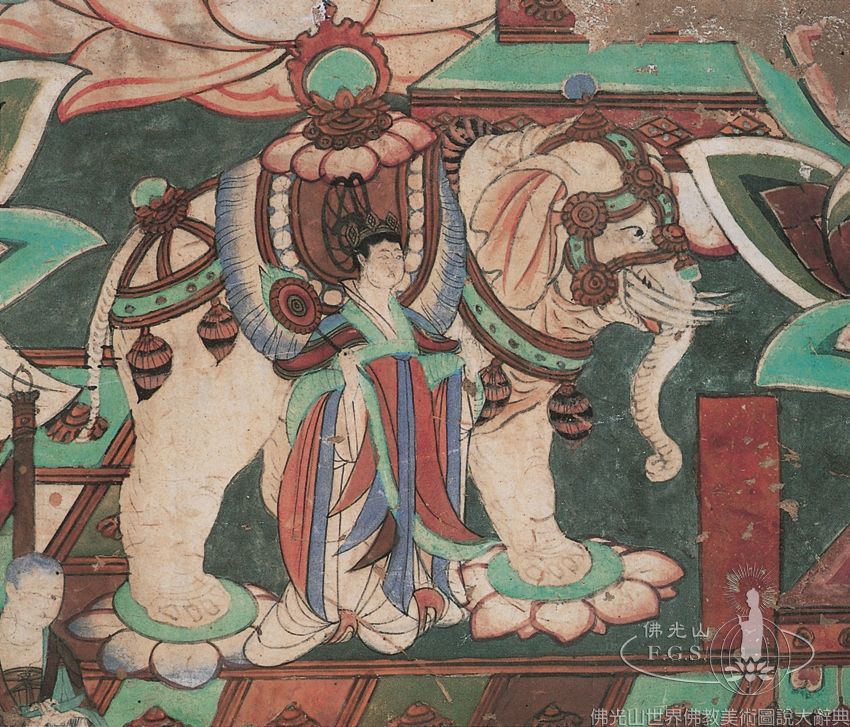 Yulin Cave 25: Illustration of the Sutra on the Descent of Maitreya Offering of the Seven Treasures of the Cakravartin