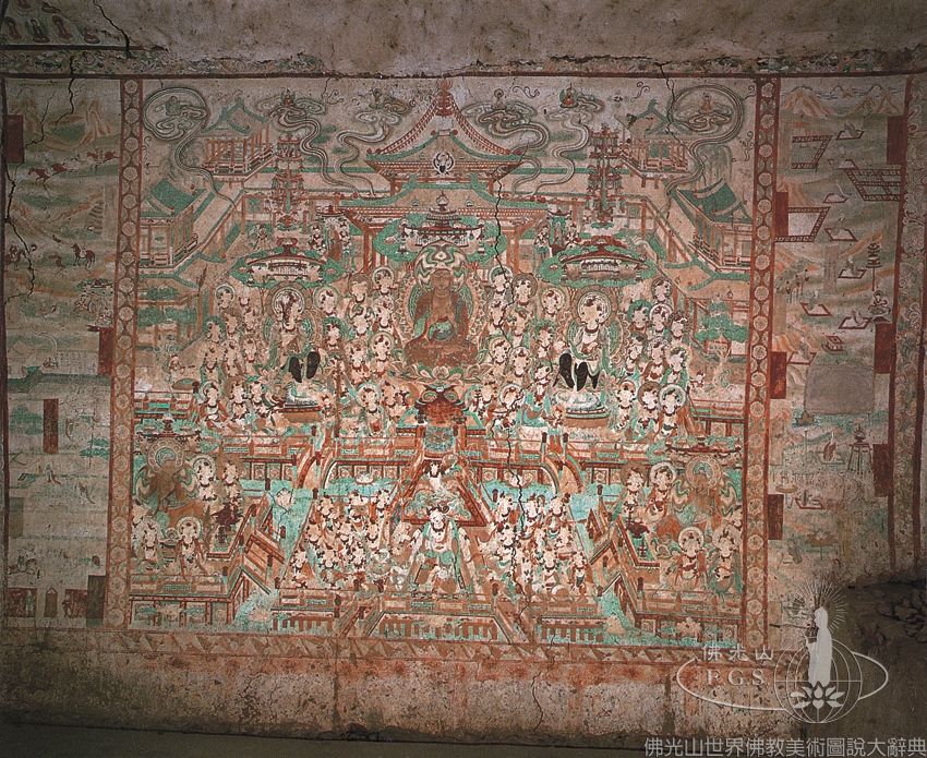 Western Thousand Buddha Cave 18: Illustration of the Amitayurdhyana Sutra