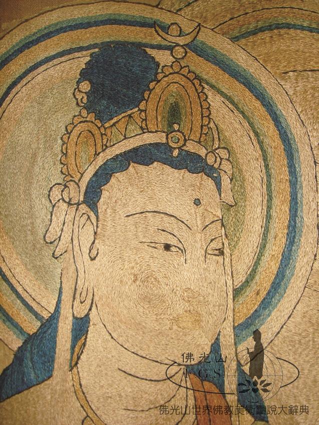Mogao Cave 17: Embroidery of the Buddha Teaching the Dharma at Vulture Peak