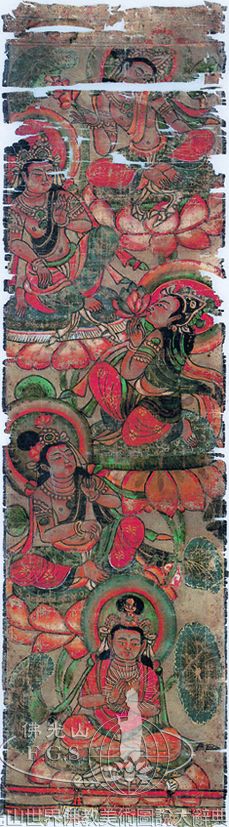 Mogao Cave 17: Five Bodhisattvas on Lotuses