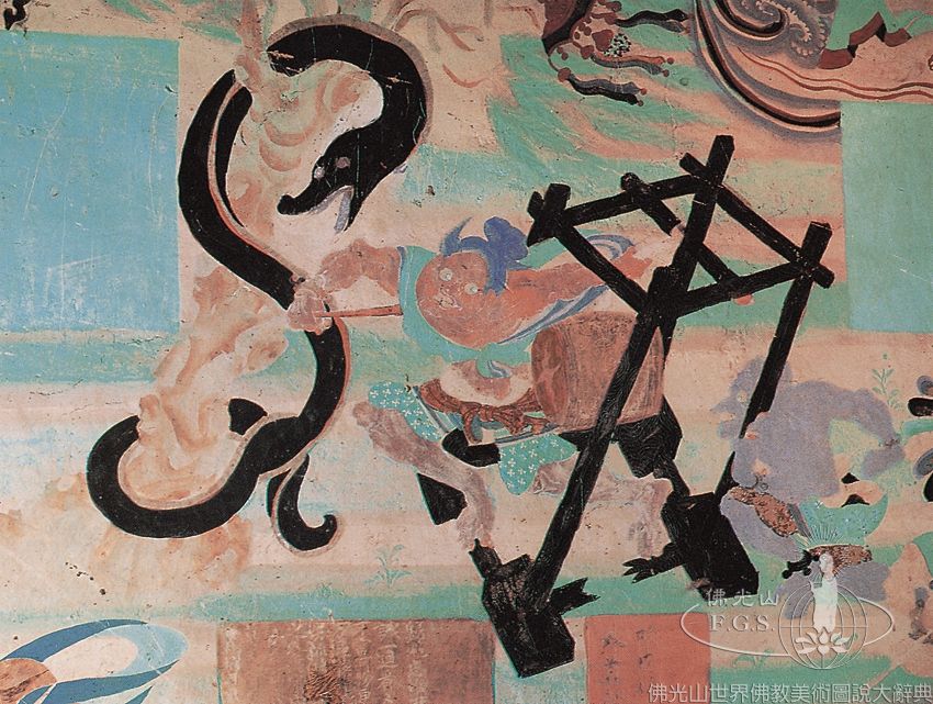 Mogao Cave 9: Battle Between Sariputra and Raudraksa