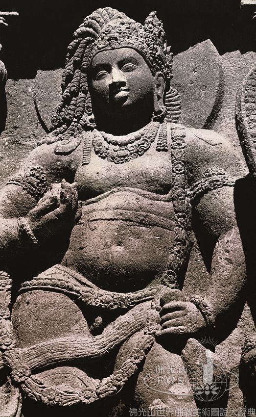 Ajanta Cave 19: Naga King and Yaksas