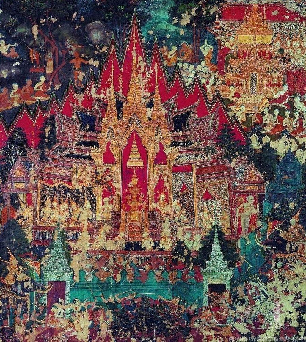 Buddhaisawan Chapel: Life of the Buddha - Distribution of Relics Among the Eight Kings