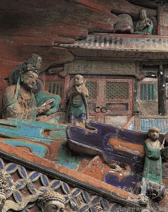 Dazu Rock Carvings Baodingshan Great Buddha Bay Niche 18: Illustration of the Amitayurdhyana Sutra
