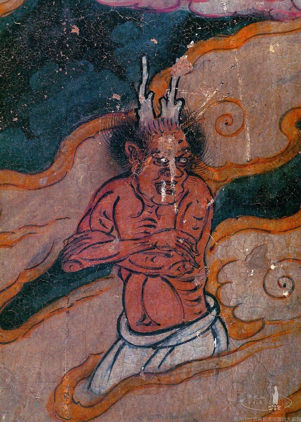 Zhaohua Temple Great Hero Hall: Water and Land Dharma Service Murals - Illustration of the Ulka Mukha Preta Sutra