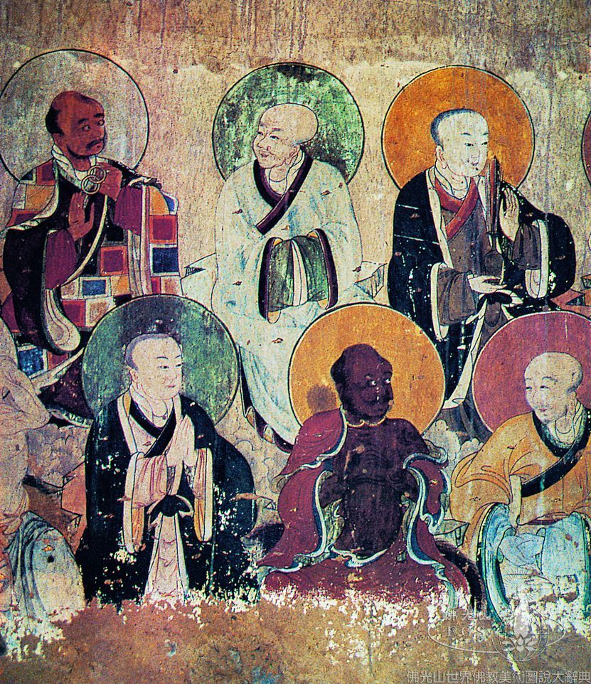 佛光寺文殊殿北壁西部羅漢圖（局部）