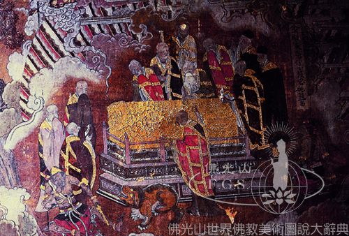 覺苑寺佛傳圖之金剛哀戀（局部）