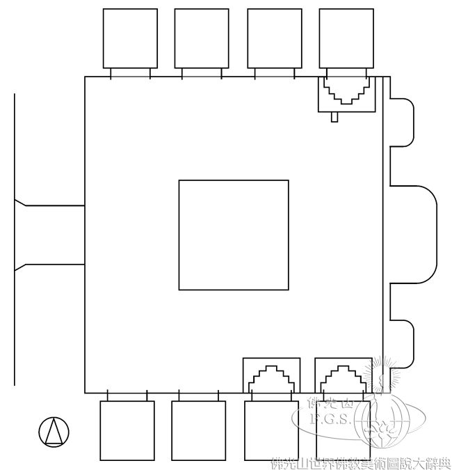 莫高窟第285窟主室及禪室平面示意圖