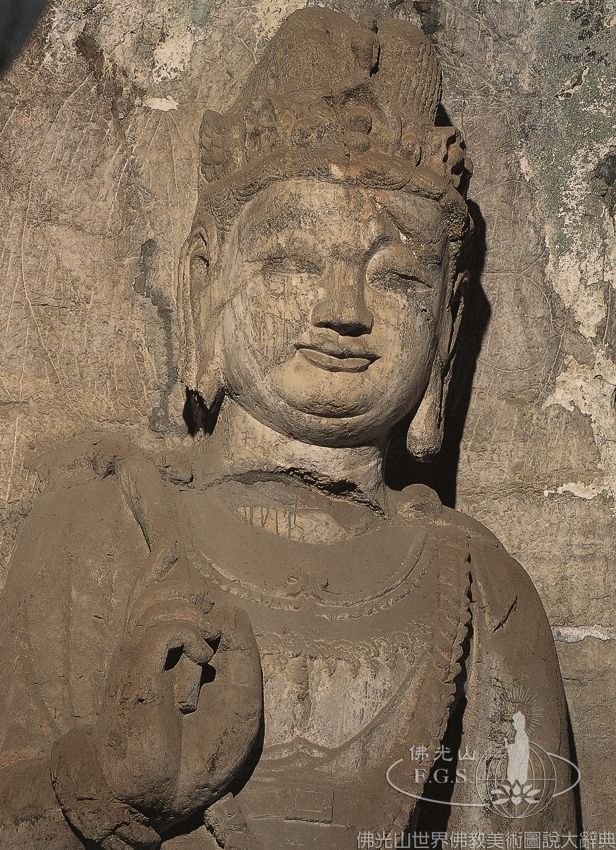 龍門石窟第20窟潛溪寺北壁脇侍菩薩像（局部）