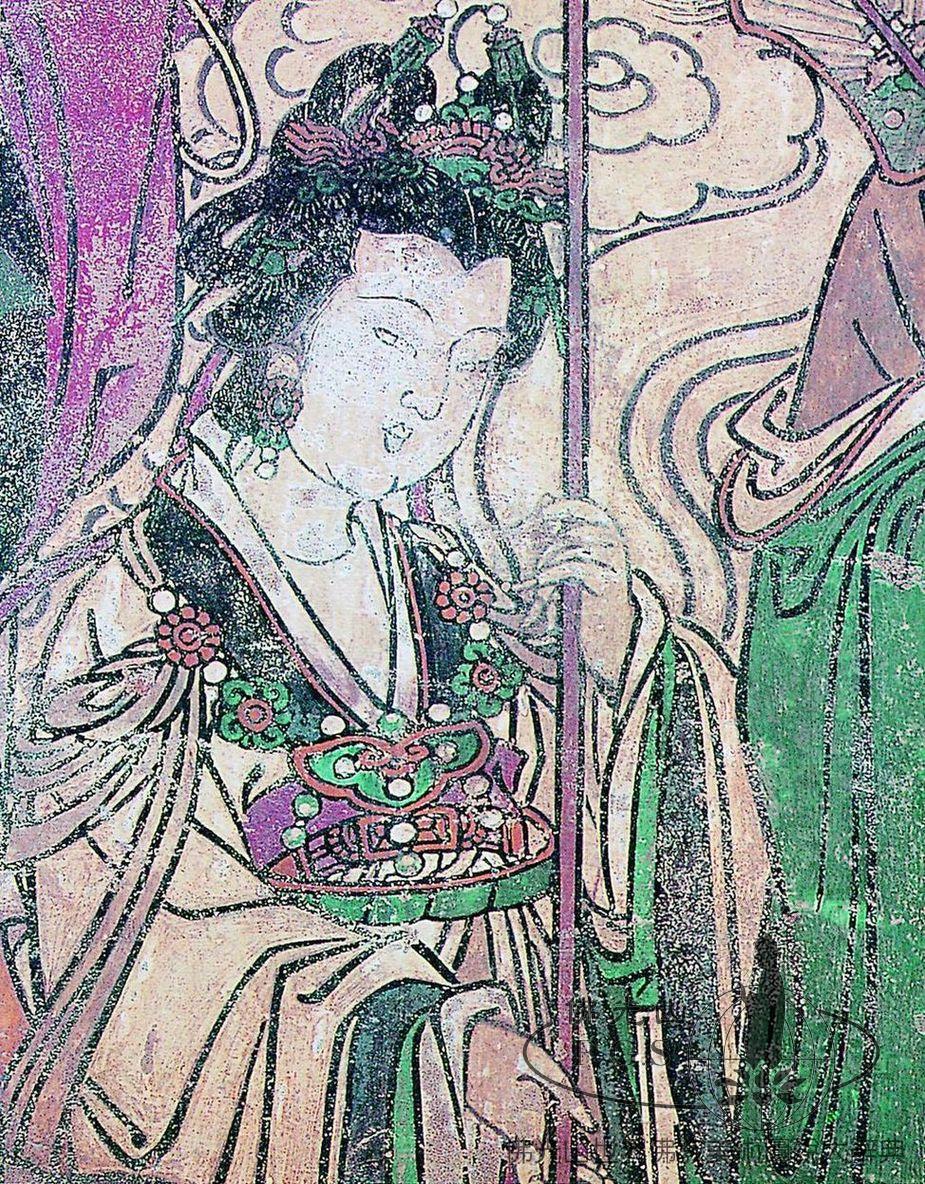 青龍寺腰殿持幡玉女像（局部）