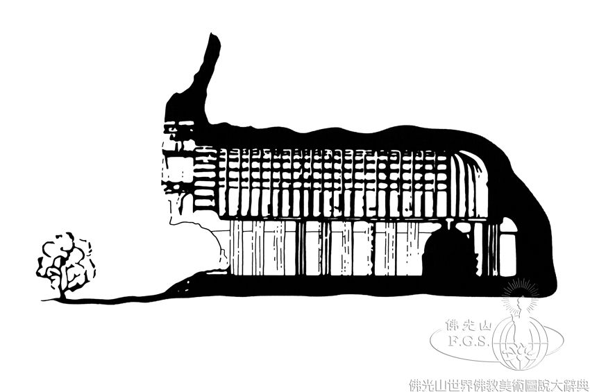 巴賈石窟第12窟剖面圖