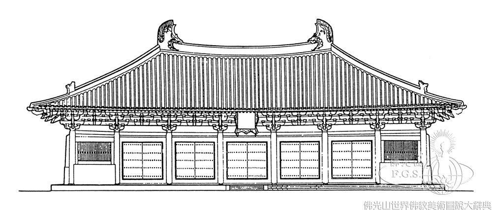 佛光寺東大殿立面圖