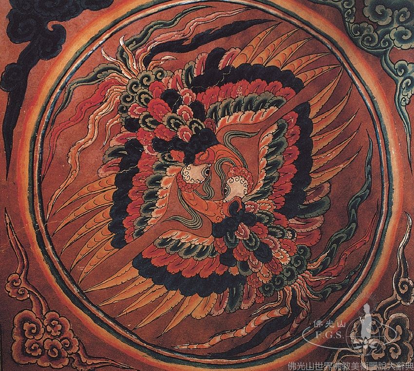 帕爾宗石窟壇城窟窟頂雙鳳圖