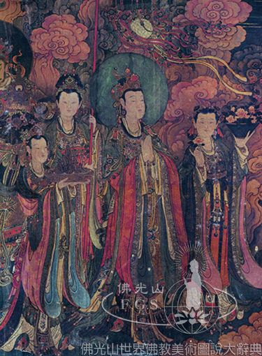 法海寺帝釋天及三侍女像