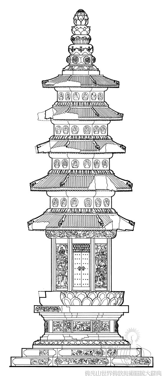 棲霞寺舍利塔立面圖