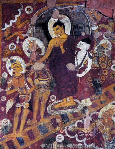 古標科伊寺佛陀自忉利天返人間圖